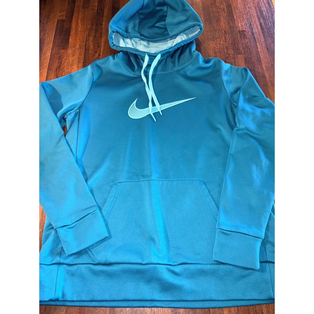 Nike Dri-FIT Womens Hoodie Teal Blue Pullover Sweatshirt Size M